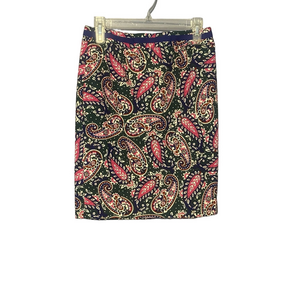 Boden Green & Pink Paisley Pencil Skirt | US 6P